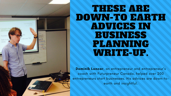 Down-to-earth advices on business planning for entrepreneur, small business owners