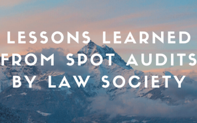 Lessons learned from spot audits by law society